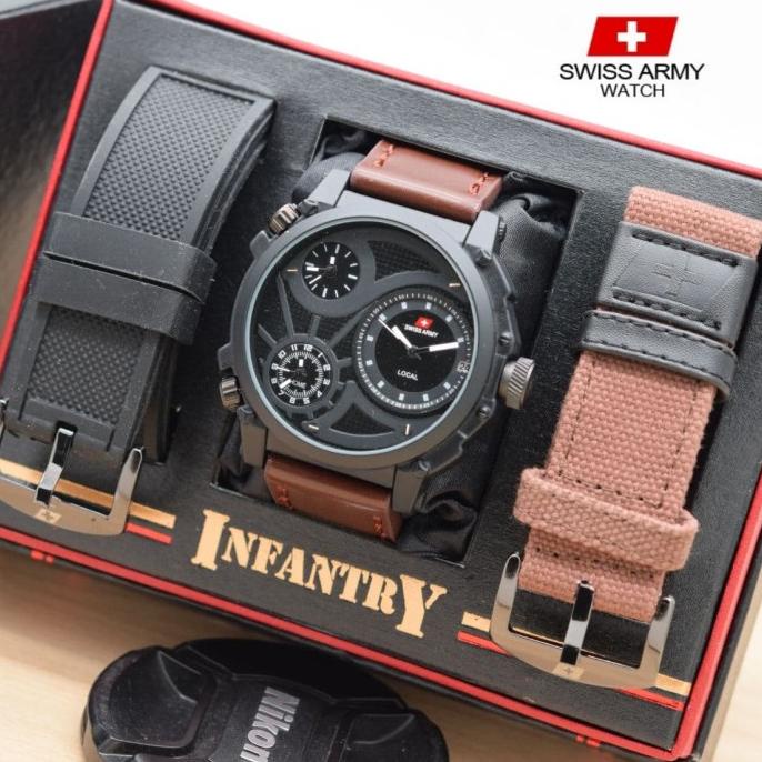 Jam Tangan Pria Swiss Army Infantry Paket TERJAMIN Kode 1458