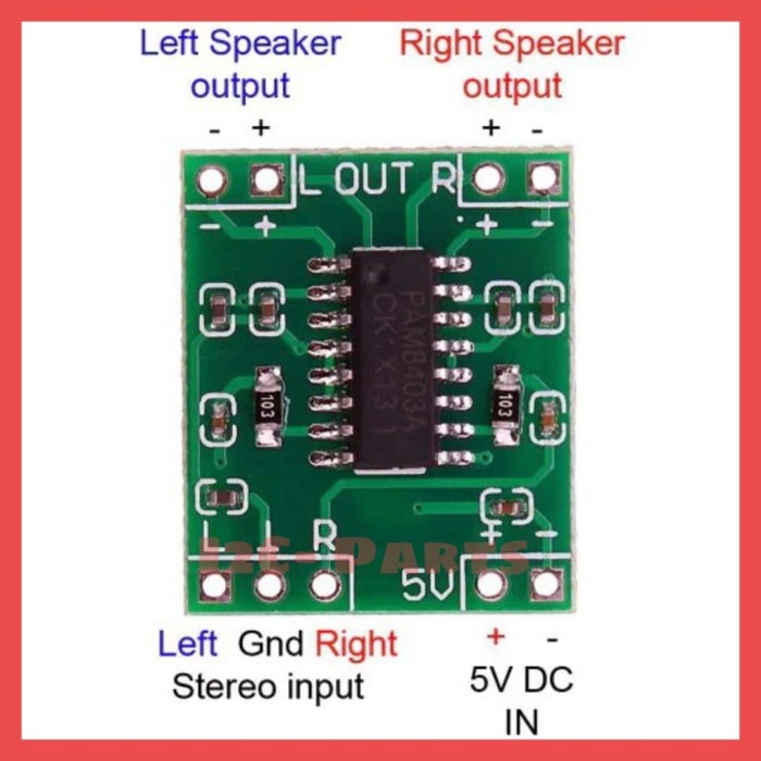 PAM8403 Mini Digital Hifi Audio Amplifier Stereo 5v 2x3W