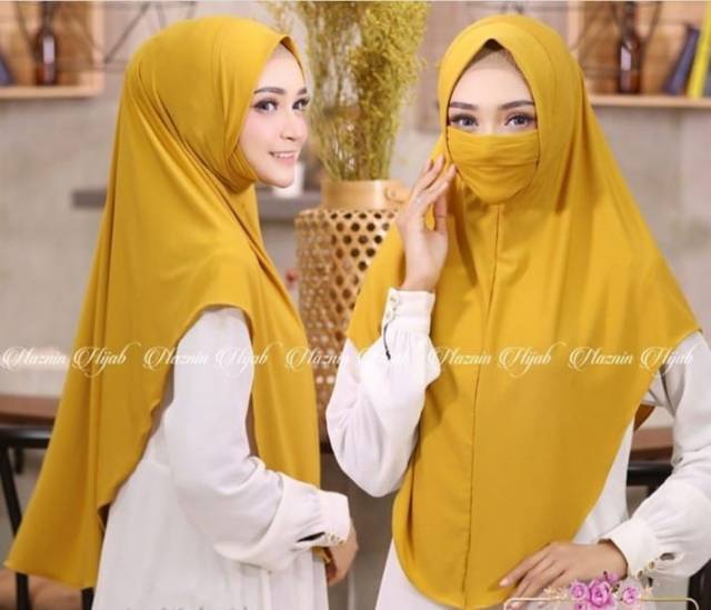 HIJAB INSTAN MASKER JERSEY SUPER PREMIUM / KERUDUNG NIQAB / HIJAB INSTAN-4