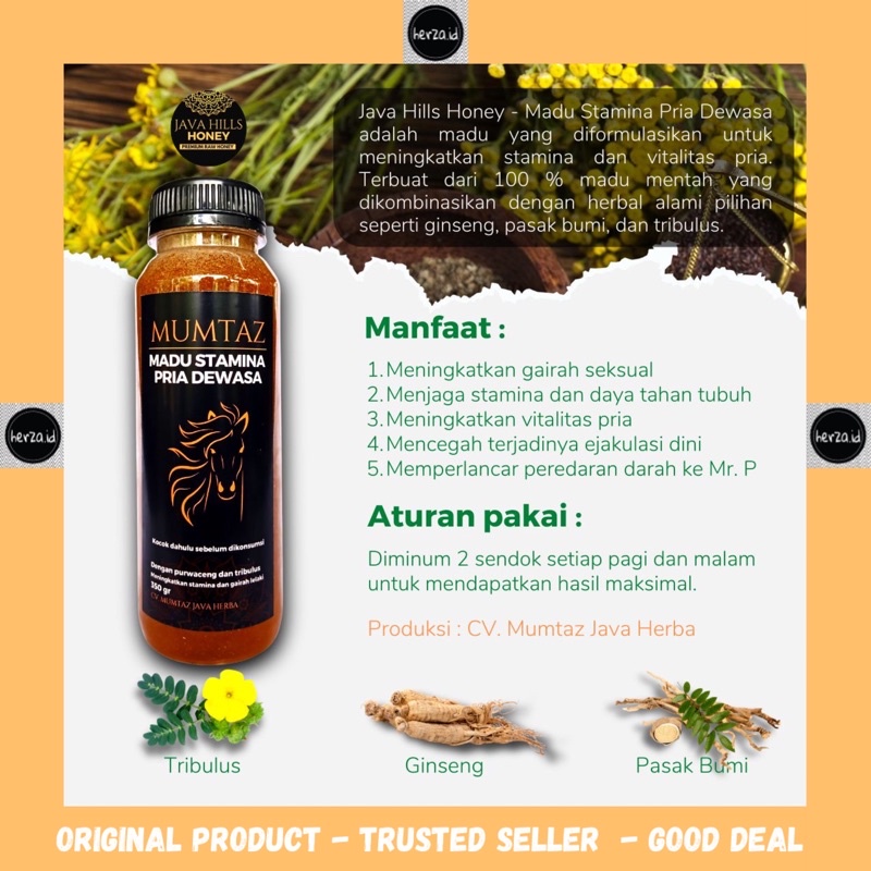 

Madu Stamina Pria Java Hills Honey 350 gr - premium raw honey madu mentah murni asli herbal mumtaz javahills organik 350gr vitalitas kuat kesuburan hamil