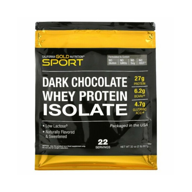 

California Gold Nutrition 100% Whey Protein Isolate 2 lbs 907 gr Dark Chocolate / Very Vanilla