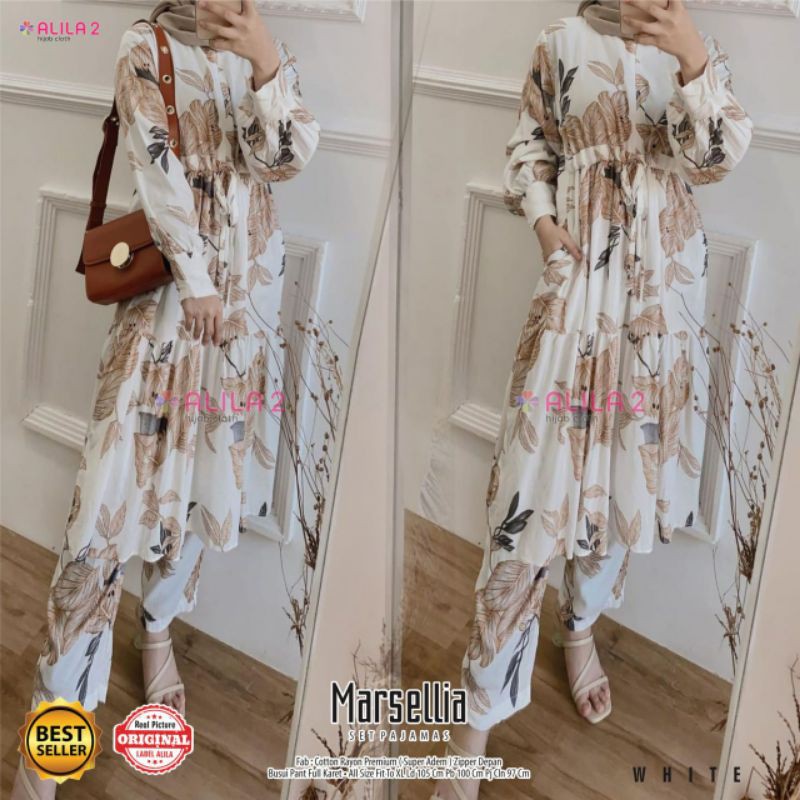 marselia/zsalsa by Alila - setelan tunik dan kulot bahan rayon viscose