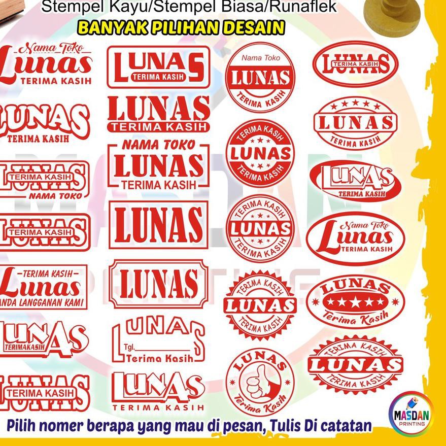 

Diskon!! KODE-491 STEMPEL LUNAS / STEMPEL KAYU LUNAS / STEMPEL RUNAFLEK LUNAS