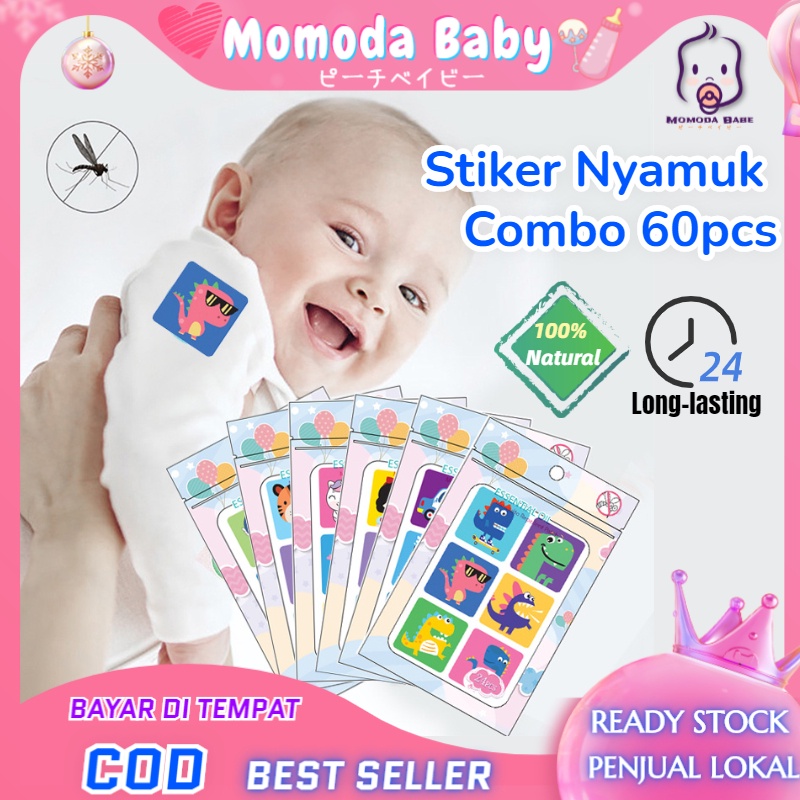 MOMO 60pcs/6pcs Mosquito Patch Stiker Nyamuk Untuk Bayi Combo Set DEET Free 100% Natural