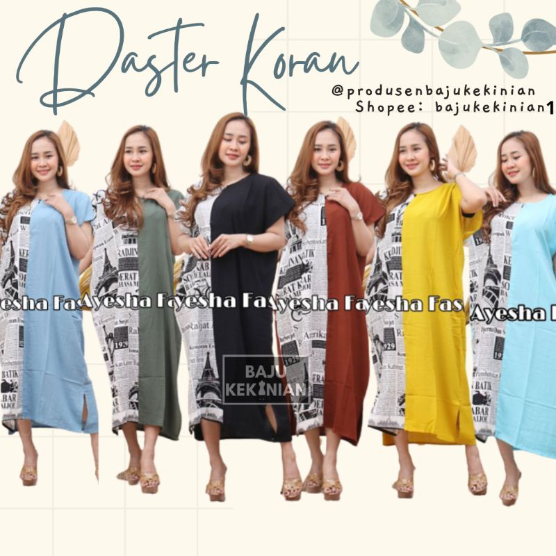 Daster Kekinian MOTIF KORAN Jumbo Arab Busui Model Terbaru Busui Oblong JUMBO Katun Rayon Midi Ruffl