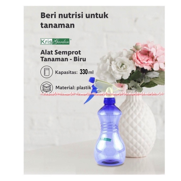 Kris Garden Spray Semprot Tanaman 330ml Blue Biru Desain Ergonomis Krisgarden Alat Siram Bunga Kebon Kebun Taman Tanaman Hias