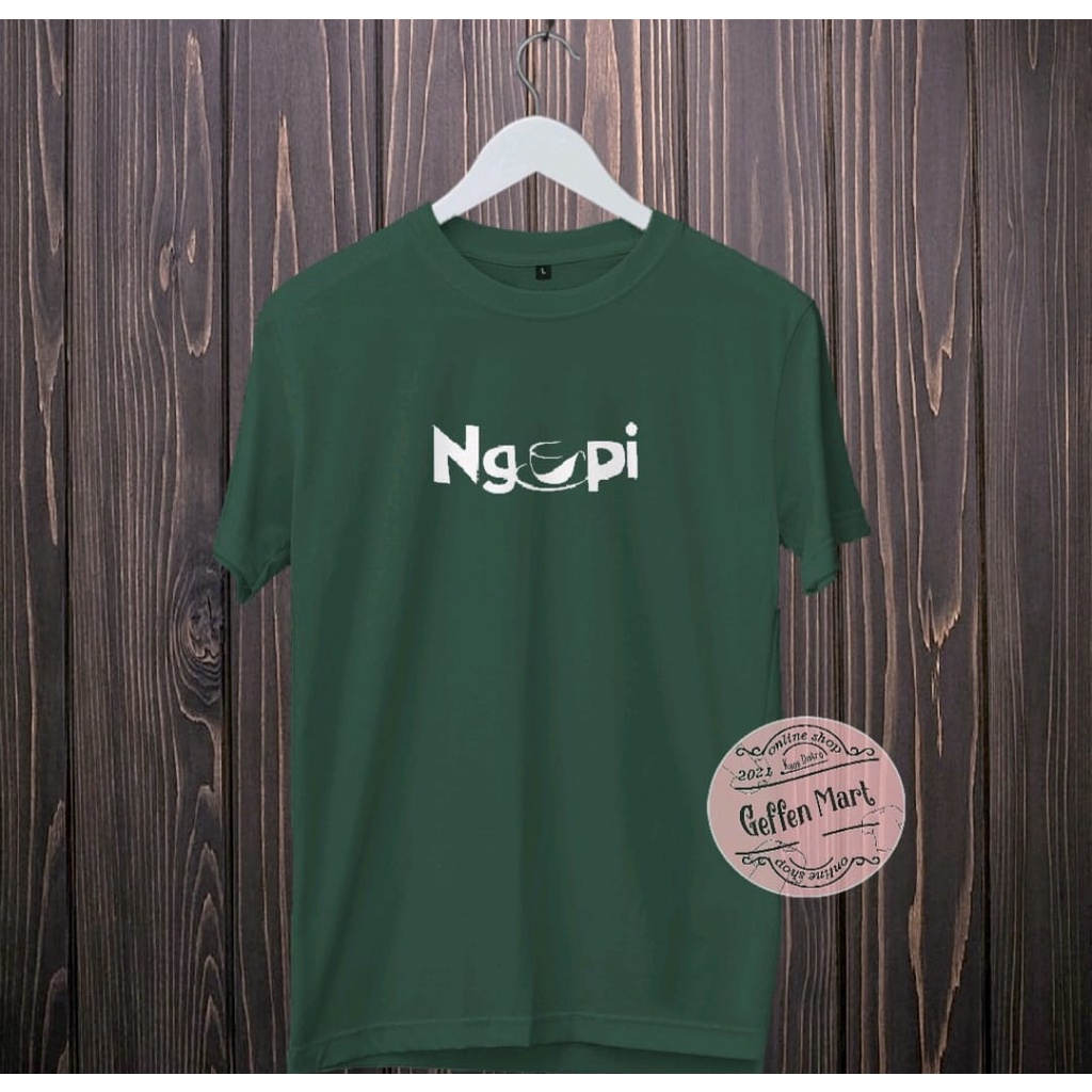 Kaos Distro Motif Ngopi / Baju Kaos Distro Oblong Pria Dan Wanita Murah / Atasan Pria Wanita Polos Keren