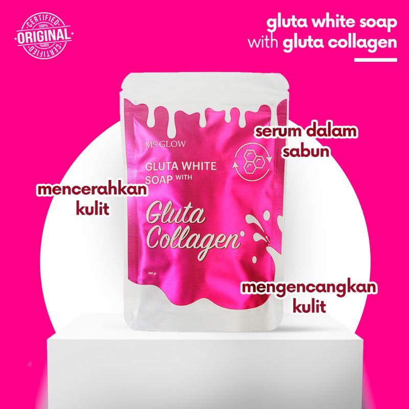 MS Glow Gluta White Soap with Collagen | Sabun Gluta Collagen MS Glow original sabun mandi halal BPOM bisa cod