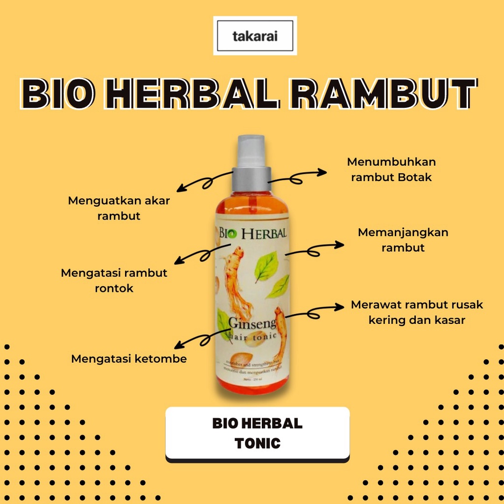 Takarai Tonic Penguat Rambut dengan Ginseng Asli BPOM Ampuh dalam 7 Hari