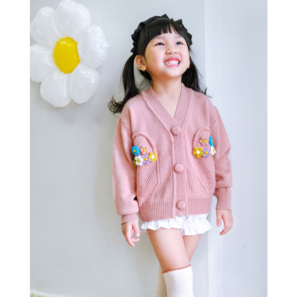 HELIE CARDIGAN | Jacket Anak Perempuan | Cardigan Knit | Outer Rajut | Cardigan Anak