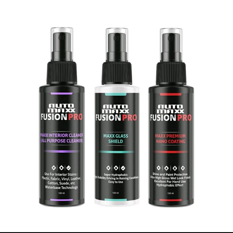 PROMO PAKET AUTOMAXX PREMIUM AUTO CARE UNTUK BODY, KACA, INTERIOR - auto maxx fushion pro car detail