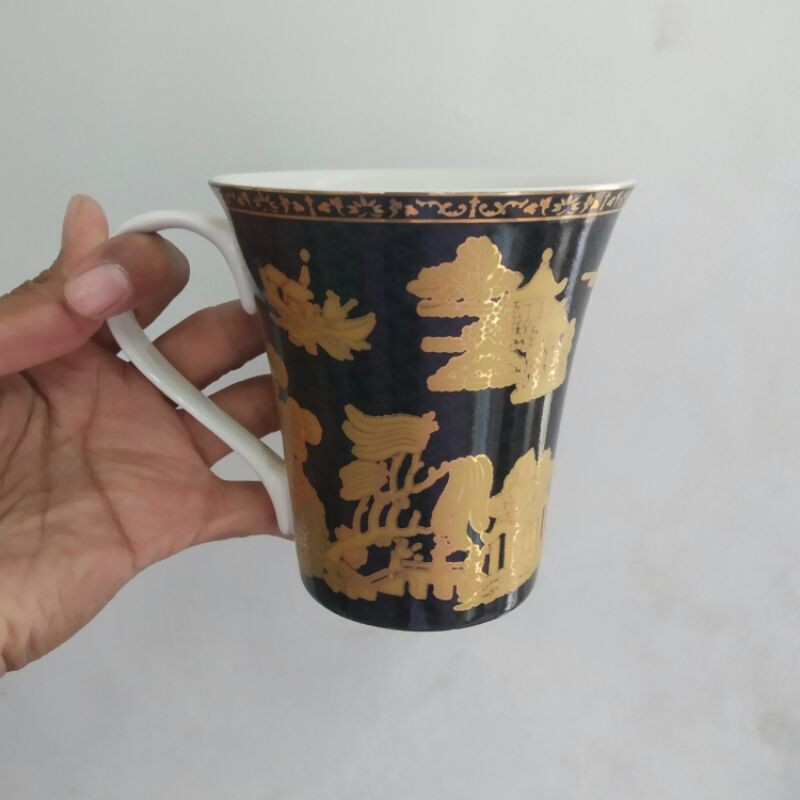 LUNAR CHINESE MUG GELAS KERAMIK SANGO MOTIF TEMA IMLEK GOLD KERAJAAN DINASTI GIFT KADO HAMPERS HIAS