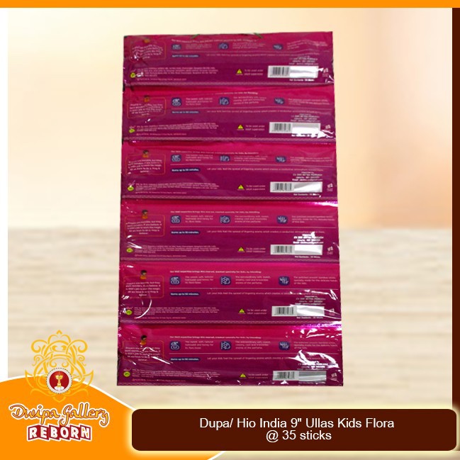 Dupa/ Hio India 9&quot; Ullas Kids Flora @ 35 sticks (1 Renceng 6pcs)