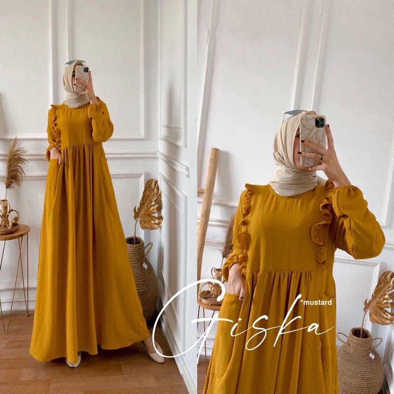 GAMIS GISKA DRESS CRINKLE MAXY //GAMIS WANITA TERBARU