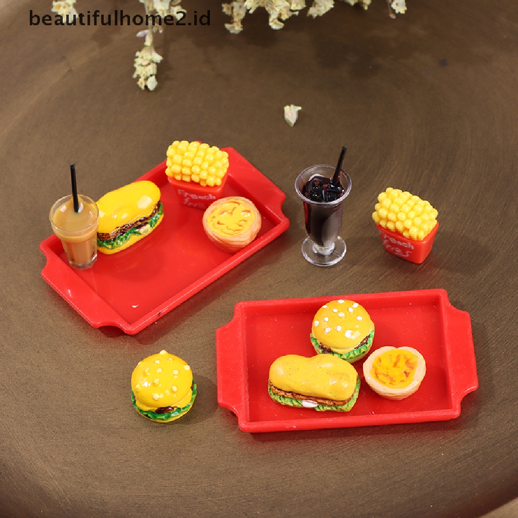 (Beautifulhome2) Buku Literatur Bahasa MandarinId 1 Set Miniatur Hamburger Untuk Aksesoris Rumah Boneka