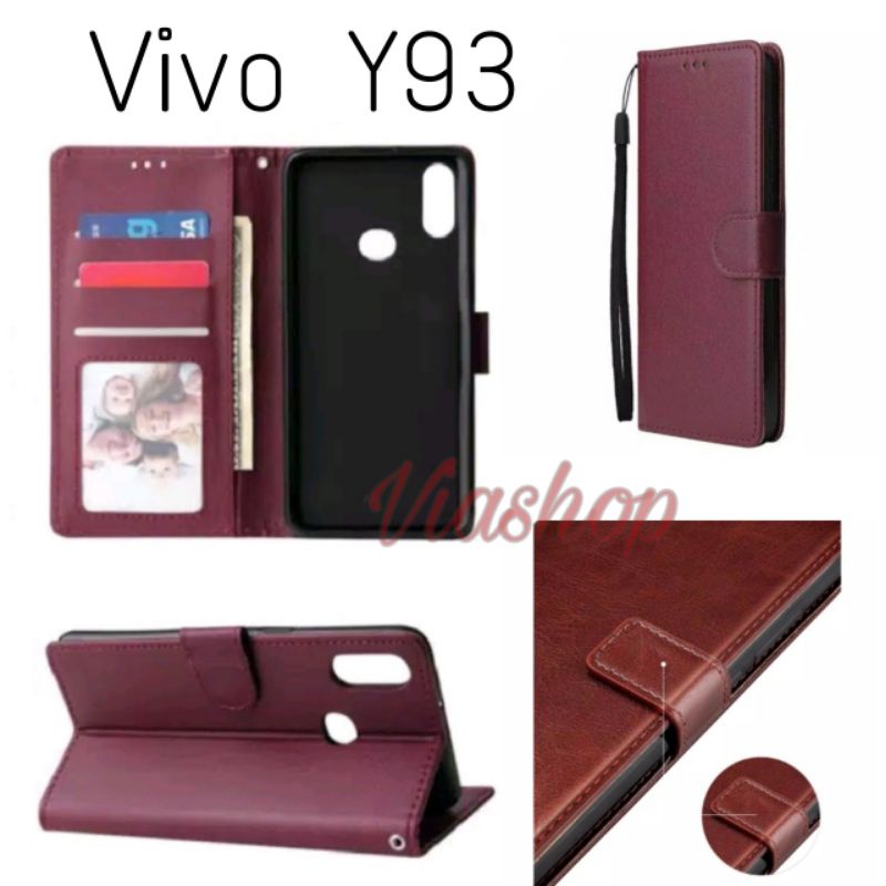 SARUNG DOMPET HP VIVO Y93 /LEATHER FLIP CASE FOR VIVO Y93