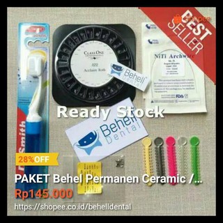 Paket Behel  Gigi Permanen Ceramic Classone Usa Sikat Ortho 