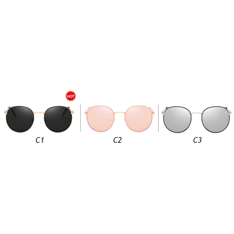 (YUZHU) Ready Stock Kacamata Sunglasses Wanita  Anti UV  Round Kacamata Hitam