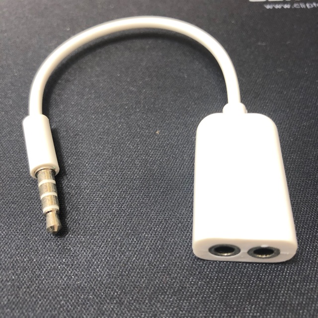 Jack 3.5mm to dual 3.5mm audio Jack Aux mic - putih