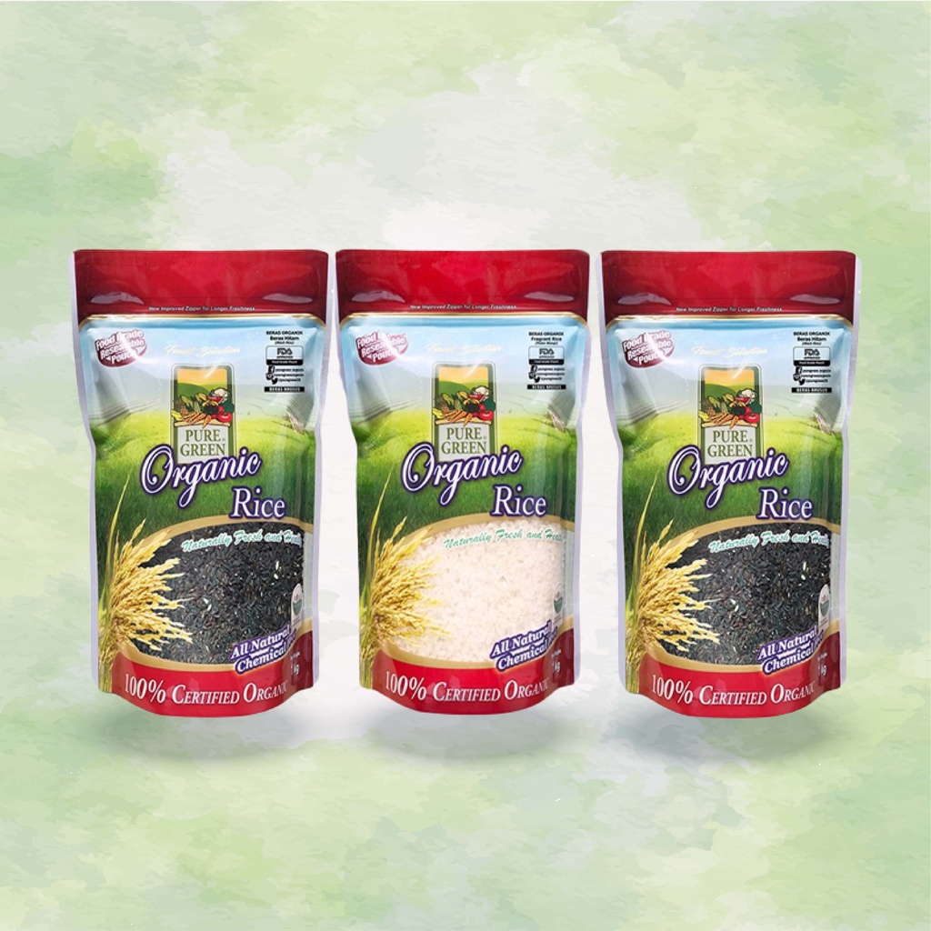 

2 Puregreen Beras Organik Black - 1kg & 1 Puregreen Beras Organik Fragrant/ P Wangi - 1kg