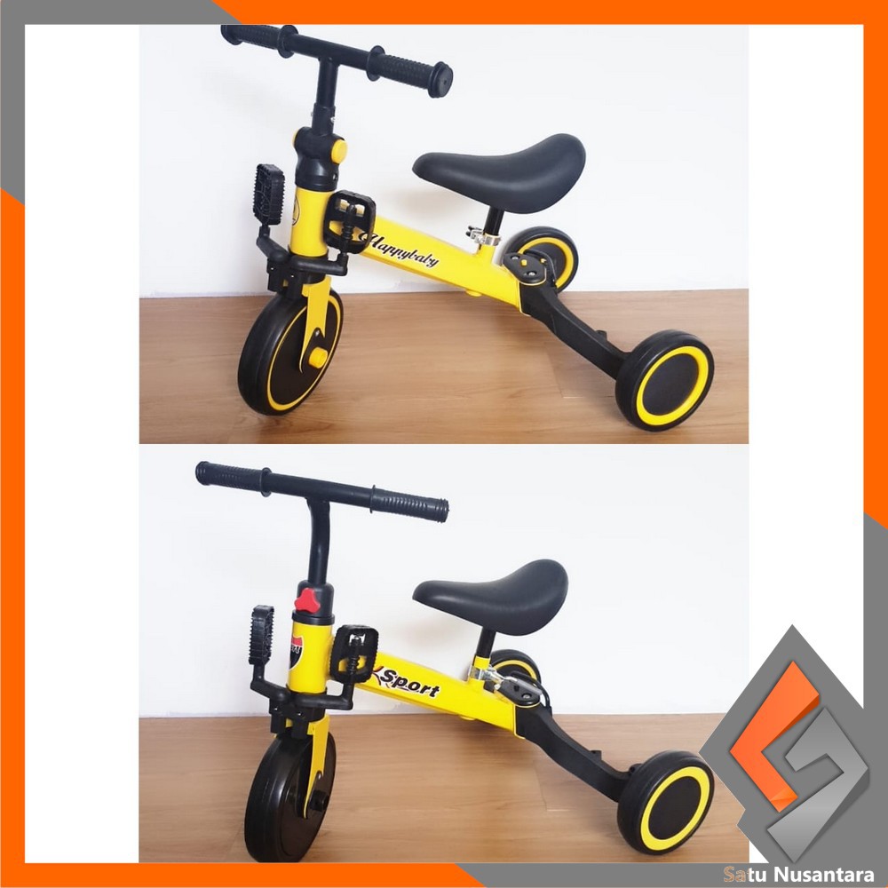 SN-M97 Mainan Sepeda Anak 3 Roda 2in1 Sepeda Keseimbangan Anak Balance Bike Ride On Anak Push Bike-KUNING