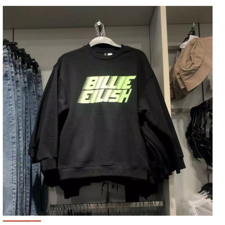 SWEATER UNISEX TEXT BILLIE EILISH TEBAL PREMIUM TERBARU,