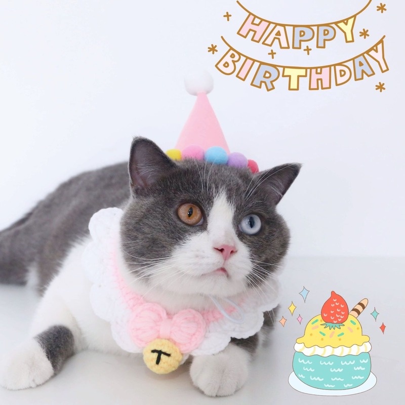 ★〓YUFeiPet〓★ Christmas Pet Hat Cat and Dog Felt Christmas Hat Adjustable Birthday Party Hat