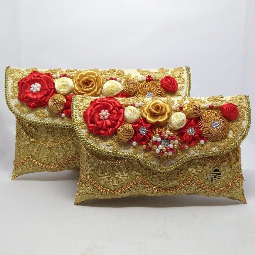 RJ CRAFT - Clutch Pesta Wanita Super Premium Clutch Brokat Payet Clutch Pesta Wanita Eksklusif