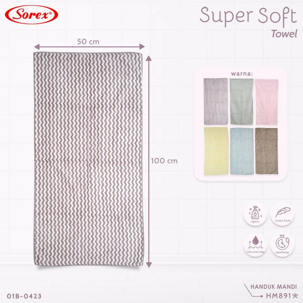 Handuk Sorex Towel HM 891 &amp; HM 888 (50x100cm) Katun | Handuk Mandi Tanggung |jc