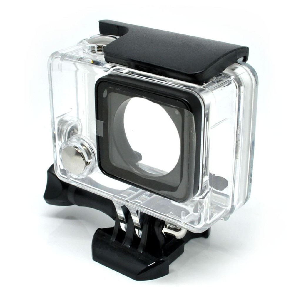 Dazzne Waterproof Flat Button Housing Case For GoPro Hero 4 - DZ-307