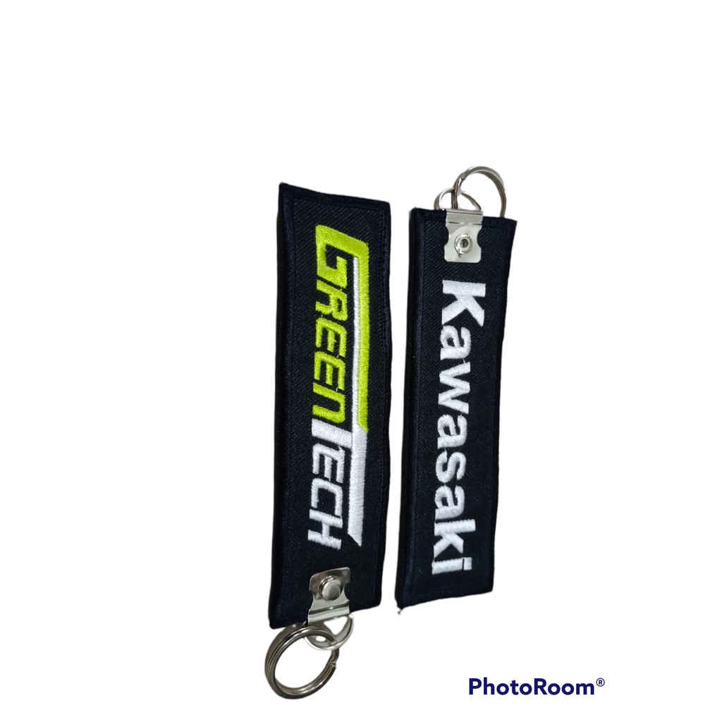 Gantungan kunci bordir TEBAL kawasaki greentech RING FLAT kuat BEST SELLLER