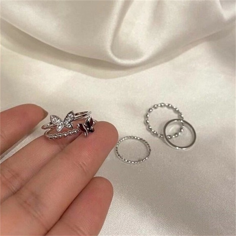 Set Cincin Desain Kupu-Kupu Untuk Pacar Perempuan