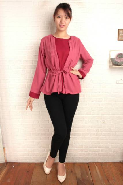 Blouse tangan panjang sabyan plisket