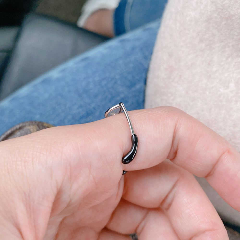 Mxbeauty Cincin Jari Adjustable Motif Lukisan Minoritas Bahan Tembaga Gaya Vintage Korea Untuk Wanita