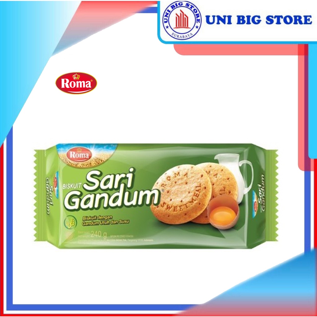 

Roma Sari Gandum Biskuit Susu 240 gr Biscuit Family Pack