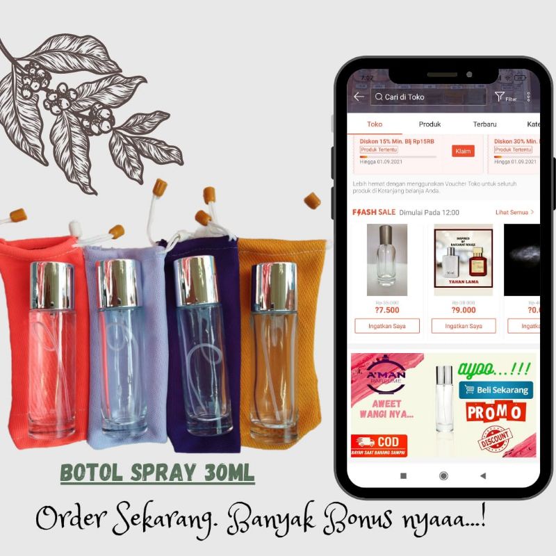 PARFUM REFILL ESCADA CERRY 30ML PARFUM WANITA TAHAN LAMA