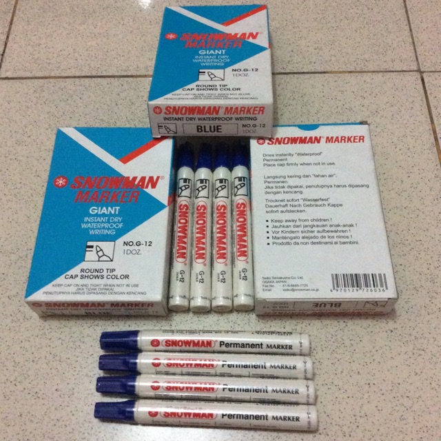 

Spidol Permanent G-12 Biru / Spidol Tidak Bisa Dihapus Biru G-12 Snowman