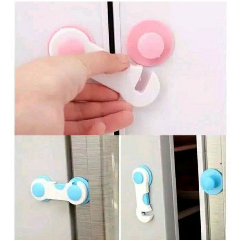 YJG Pengaman pintu lemari laci / safety lock pakaian baju celana rak rack tempat tas sepatu serbagun