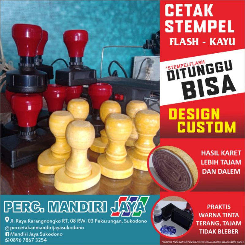 

STEMPEL FLASH WARNA. STEMPEL CUSTOM. STEMPEL OTOMATIS TANPA BANTALAN. 2 - 3 WARNA