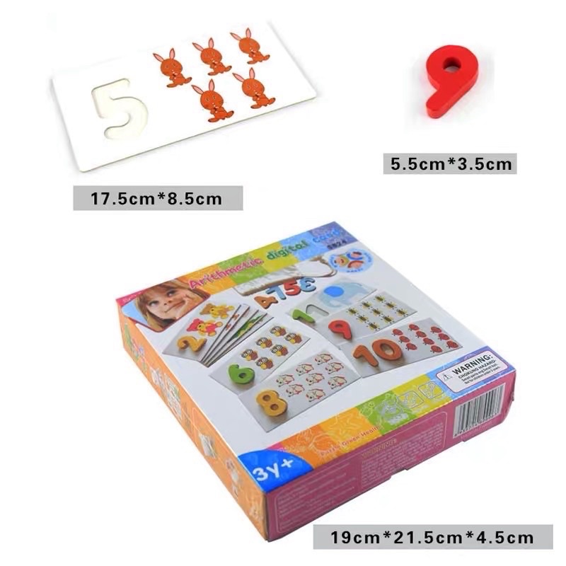 British wooden number puzzle - mainan edukasi - hadiah anak cewek cowok