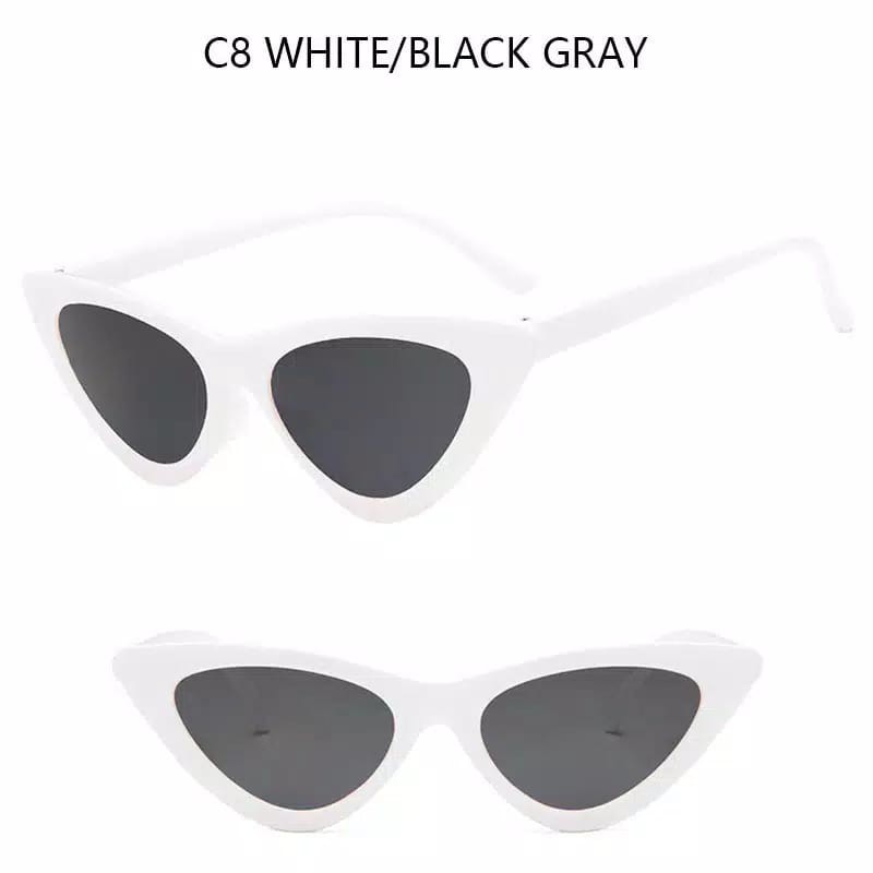 *ALIBABA1688*COD Kacamata Hitam Korean Ulzzang Triangle Vintage Cat Eye Sunglasses Women / Men