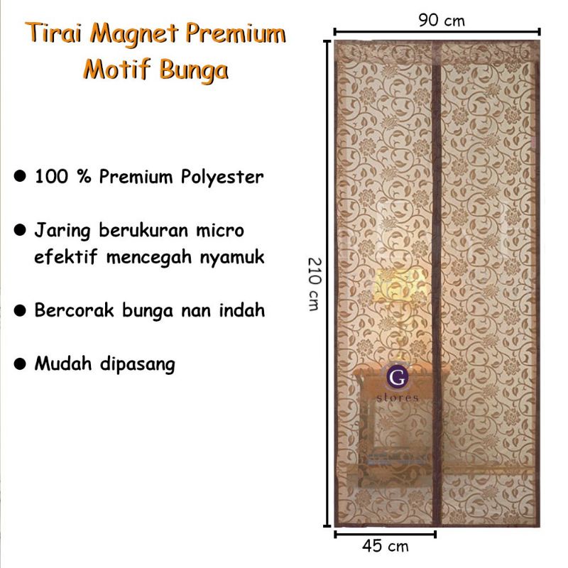 Tirai Magnet Premium Mesh Anti Nyamuk Gorden Magnet Anti Nyamuk