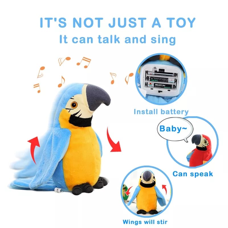Talking Bird Kakatua Boneka BURUNG BEO  KAKAK TUA  Bisa Bicara Dan Bergerak