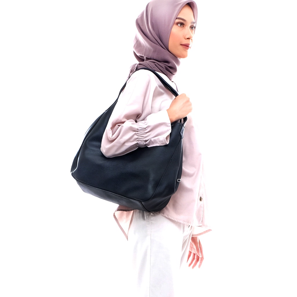 SAES Widuri Hobo Bag Kulit Vintage Totebag Shoulderbag Ukuran Besar Hitam Saes shop 005