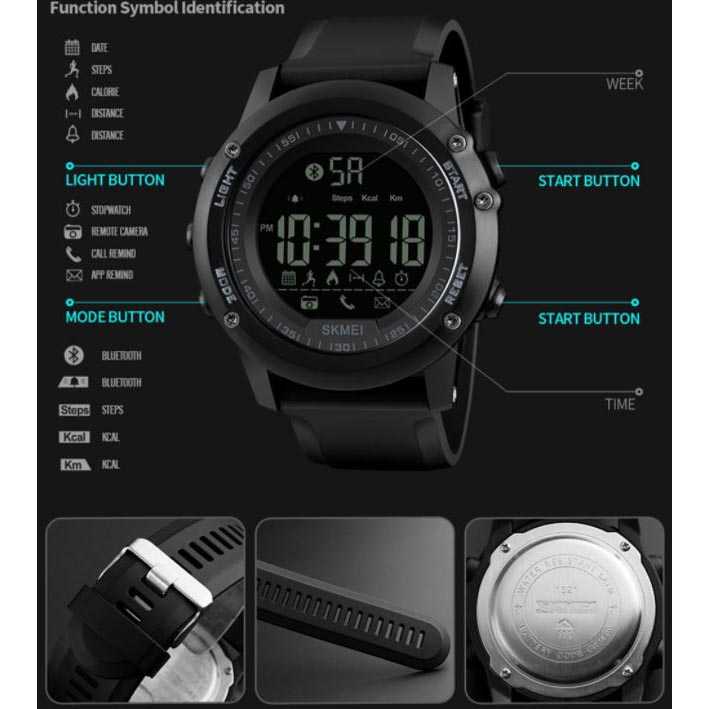 PRODUK ORI SKMEI Jam Tangan Olahraga Smartwatch Bluetooth - 1321