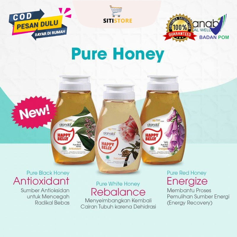 

Alanabi Happy Belly Pure Honey | Madu Alanabi Herbal | Madu Asli Murni 100% Madu Sarang | Infused Water | Madu Obat Dehidrasi | Proses Pemulihan Sumber Energi Tubuh | Antioksidan | Mencegah Radikal Bebas