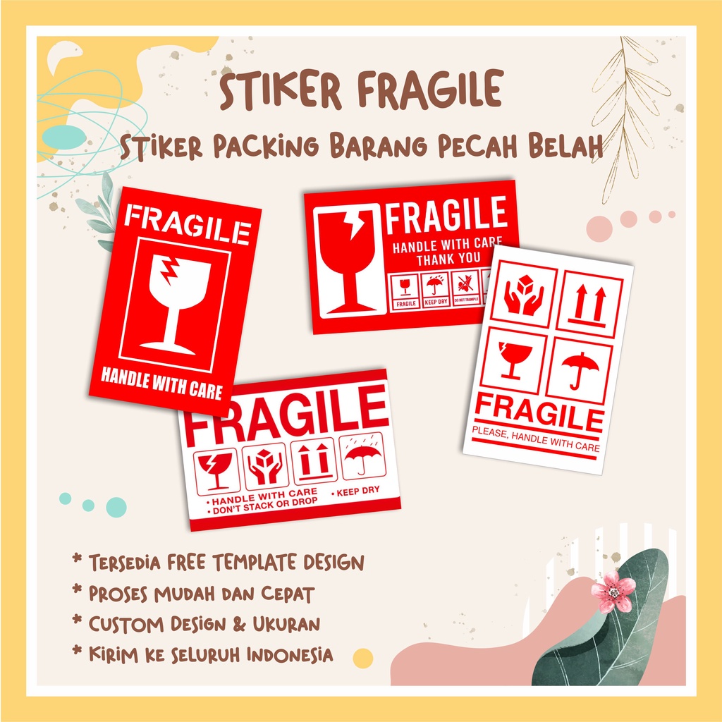 Jual Stiker Fragile Sticker Packing Pengiriman Barang Pecah Belah