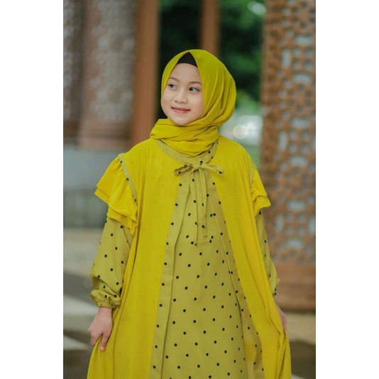 GAMIS ANAK SYAKILA SET ROMPI + HIJAB