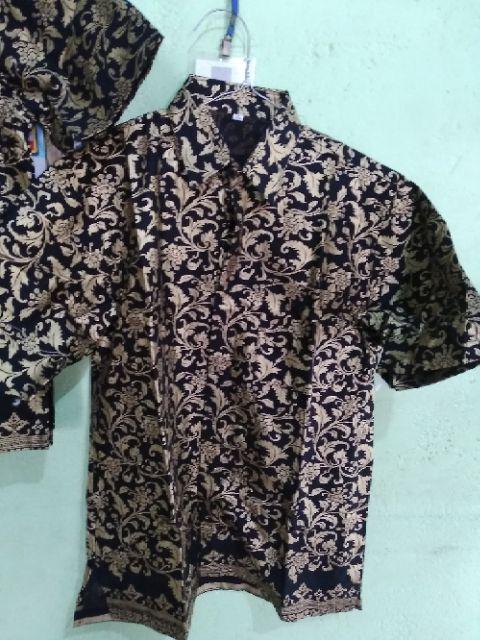 Promo Asli Baju Batik Kemeja Pria Sogan Lawasan Manuk Kembar Kattun Cap Solo Baru Pria Kerja Lebaran
