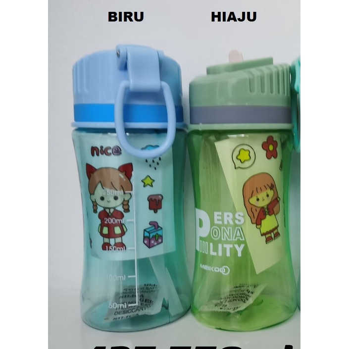 Botol Minum Anak Sedotan 400ml Sticket Lucu